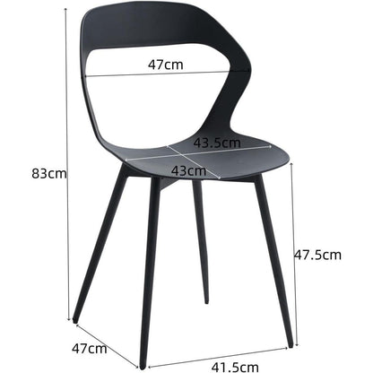 8er Set Nordische Esszimmerstühle mit Metallbeinen & Hohlrücken