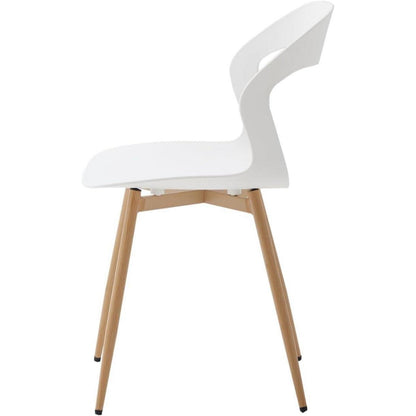 Nordisches Esszimmerstühle Set 8er - Weiß + Holzoptik