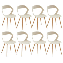 Nordischer Esszimmerstuhl Set 8er – Khaki & Holzoptik