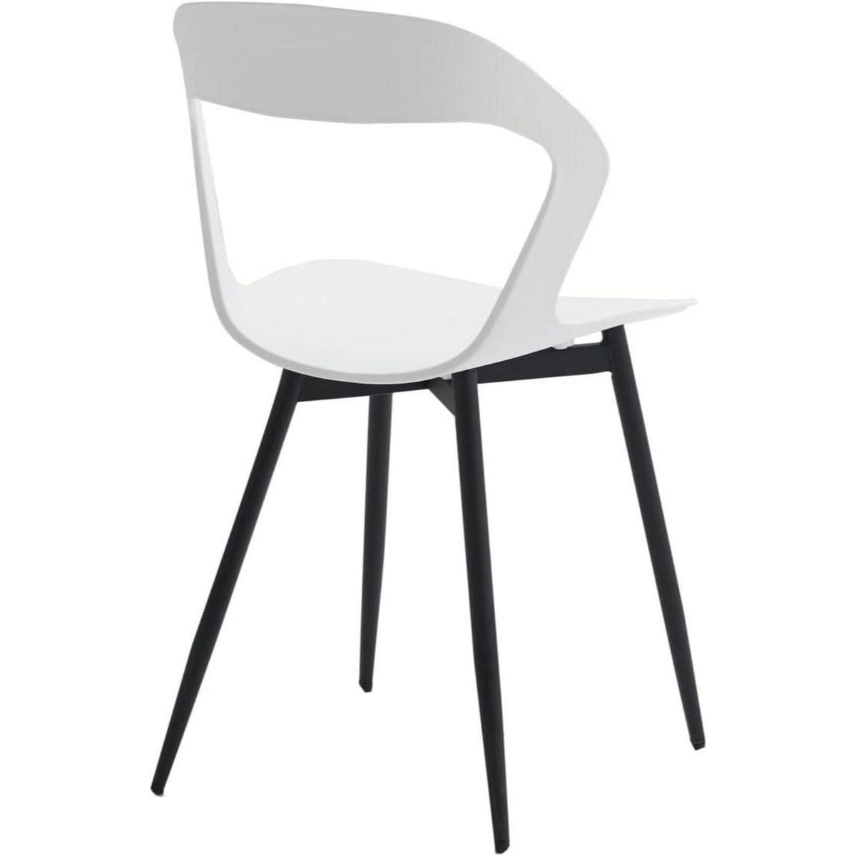 8er Set Nordische Esszimmerstühle mit Metallbeinen – Weiß + Schwarz