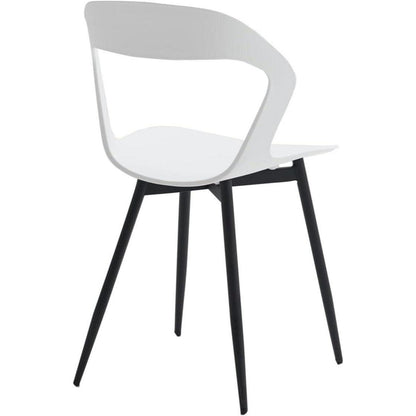 8er Set Nordische Esszimmerstühle mit Metallbeinen – Weiß + Schwarz