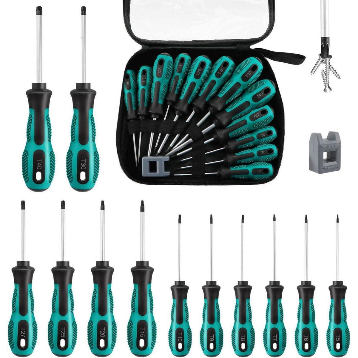 12tlg Torx Schraubendreher Set mit Magnetisierer