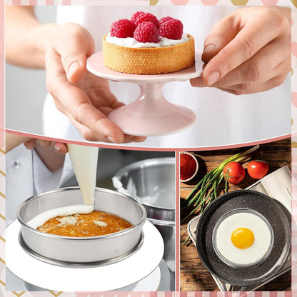 Edelstahl Crumpet Ringe - 8er Set | Kuchen- & Muffinringe 8cm
