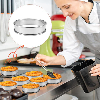 Edelstahl Crumpet Ringe - 8er Set | Kuchen- & Muffinringe 8cm