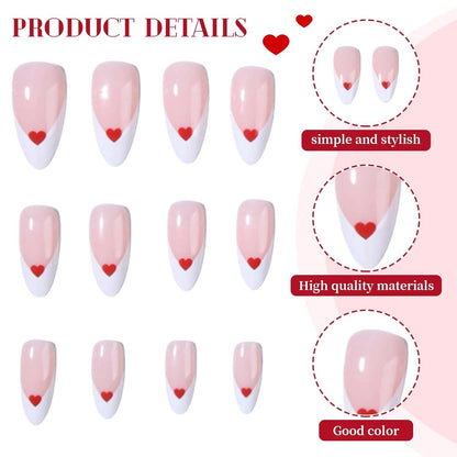 24 Stück Weiße Französische Künstliche Press On Nails Set