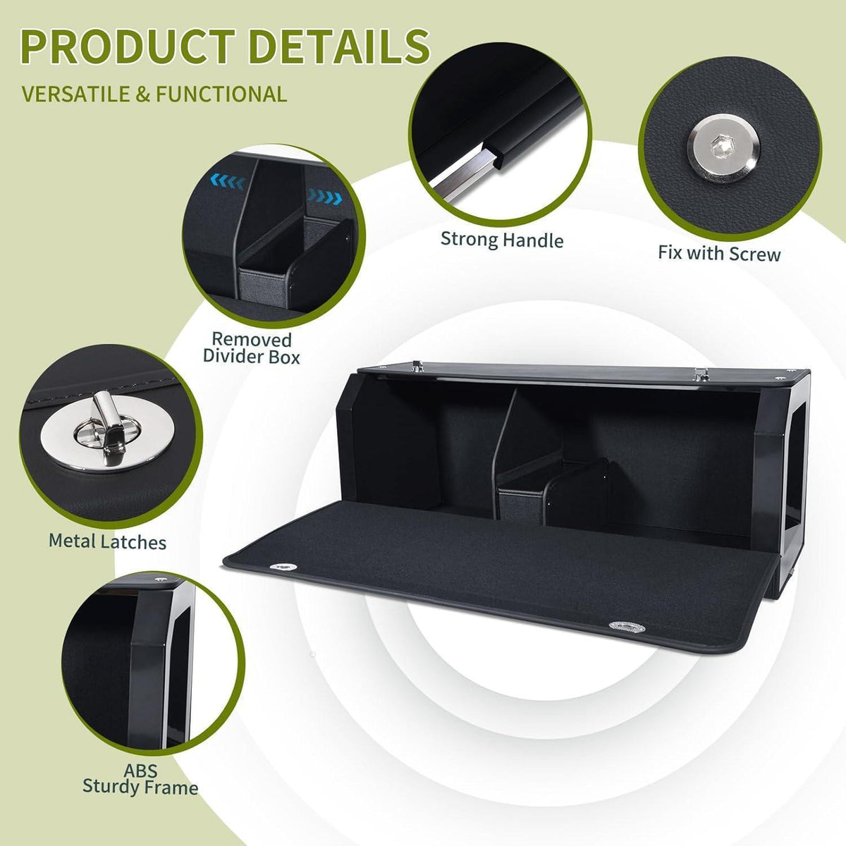 XL Leder Kofferraum Organizer mit Deckel & Griffen