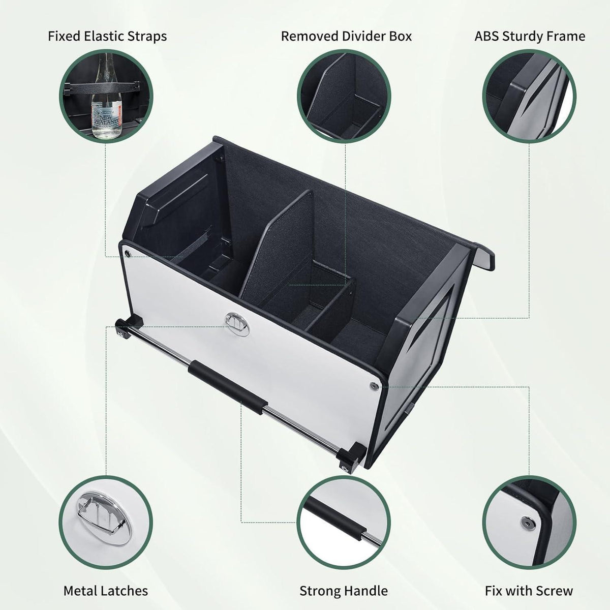 Auto Kofferraum Organizer 45L mit Deckel & Griff in Lederoptik