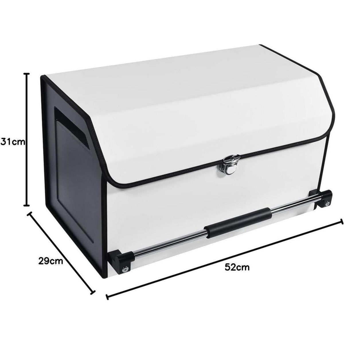 Auto Kofferraum Organizer 45L mit Deckel & Griff in Lederoptik