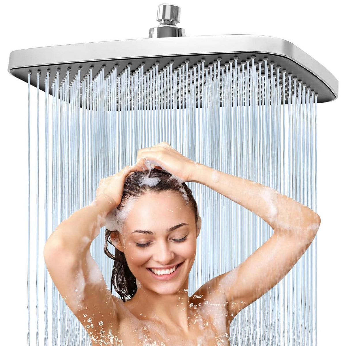 Regendusche 12 Zoll Edelstahl 304, Selbstreinigend & Hochdruck
