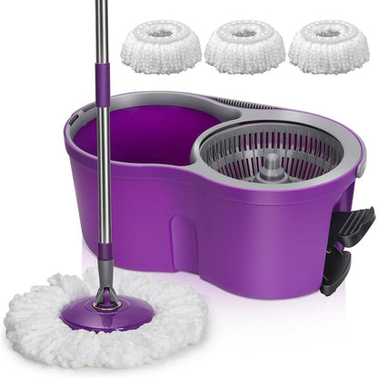 Profi Wischmopp Set mit Eimer und Mikrofaser Wischpads