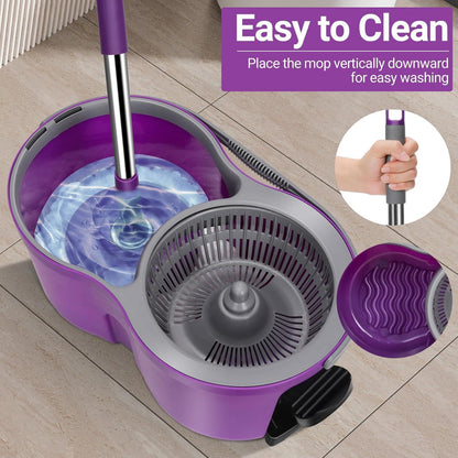 Profi Wischmopp Set mit Eimer und Mikrofaser Wischpads