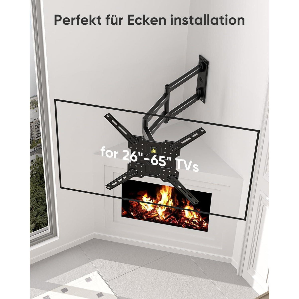 TV Wandhalterung 1035mm Schwenkbar, Neigbar, Drehbar für 26-65 Zoll TVs