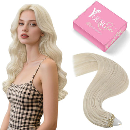 Echthaar Micro Extensions Platinblond 50cm – Kaltfusion