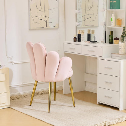 Samt Sessel mit Fußstütze, Rosa Blütenlehne