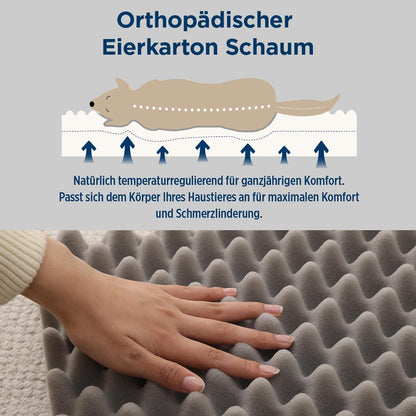 Orthopädisches Hundebett mit Eierkarton-Schaum (Beige, XL)