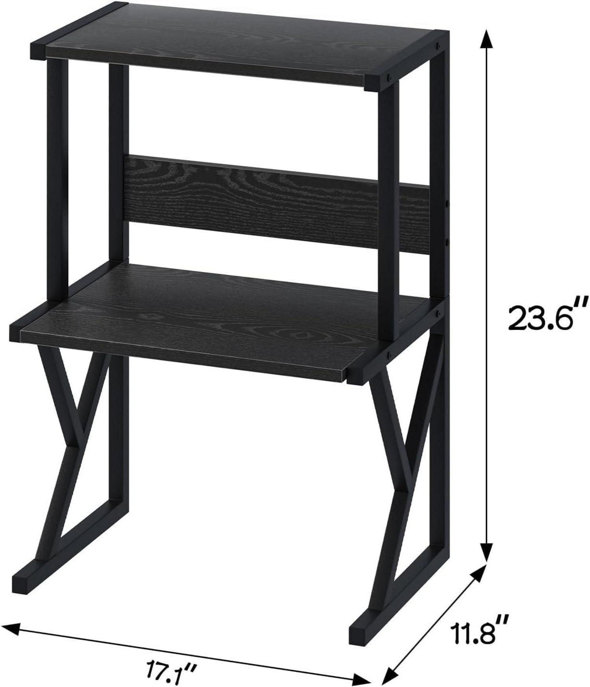 3-Ebene Druckerständer Schwarz Industrie-Design Büro Organizer