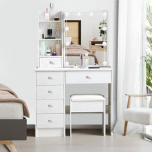 Saimeihome Schminktisch mit Beleuchtung und Hocker - 3