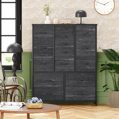 Kommode mit 15 Schubladen – Grau, Schlafzimmer & Wohnzimmer