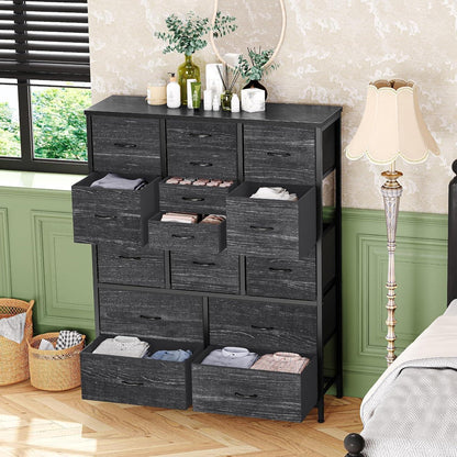 Kommode mit 15 Schubladen – Grau, Schlafzimmer & Wohnzimmer