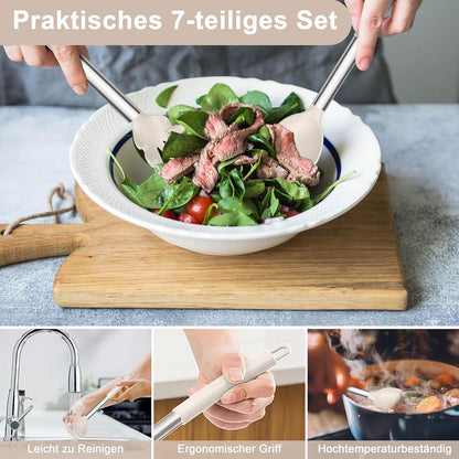 Küchenhelfer Set 7-teilig Khaki Silikon Hitzebeständig