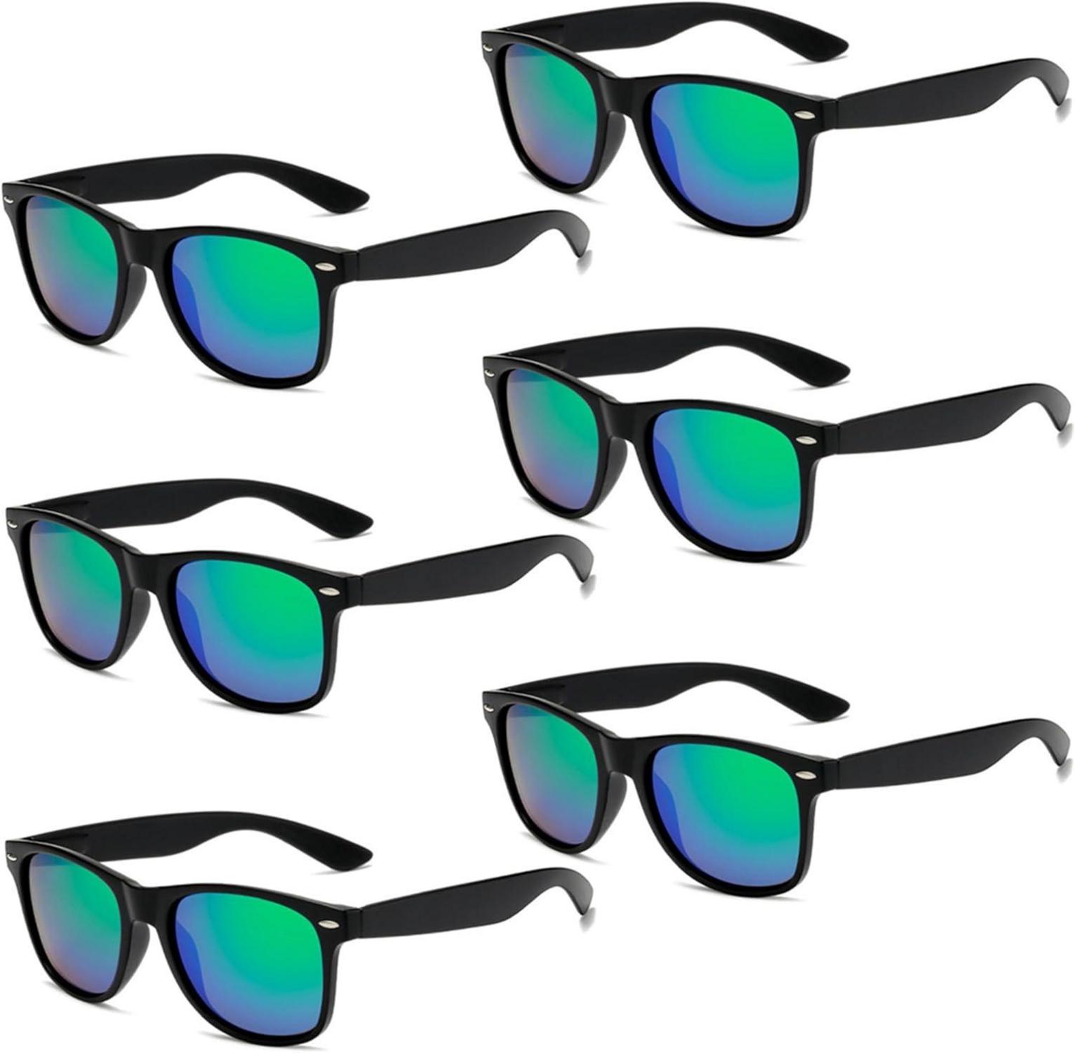 Vintage Neon Bunte Sonnenbrillen Set 6er Party Lustige Brillen