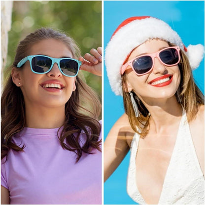 6er Bunte Sonnenbrillen Set Vintage Retro Partybrille UV-Schutz - Damen Herren