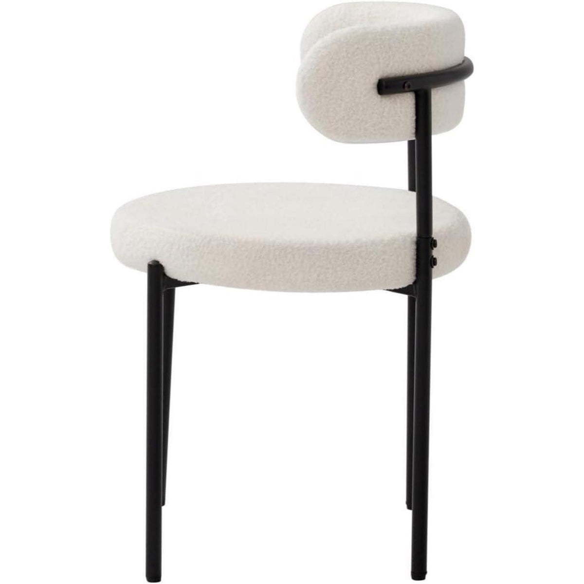 4er Set Esszimmerstühle Teddy-Samt Weiß Modern
