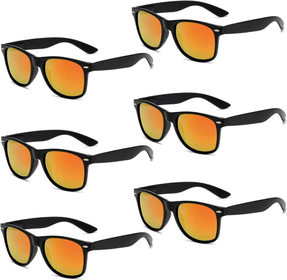 Bunte Neon Sonnenbrillen Set Vintage Party Brillen für Damen Herren