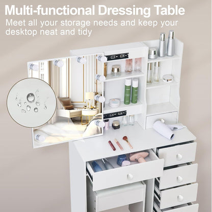 Schminktisch LED-Beleuchtung 3 Farben Einstellbarer Helligkeit Make-up