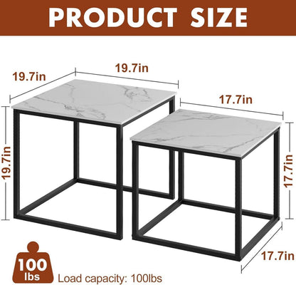 Modernes 2er Set Quadratisch Couchtische
