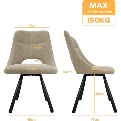 Drehbarer Esszimmerstuhl Set |, Ergonomisch & 360°
