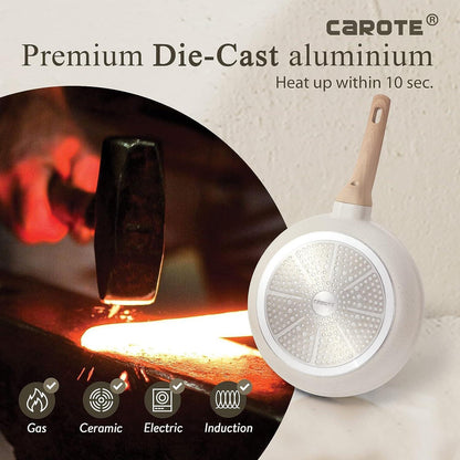 CAROTE 20 cm Bratpfanne Antihaft Omelet-Pfanne Herdarten induktion