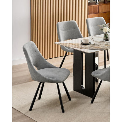 Drehbare Esszimmerstühle Set 4 – Grau, Modern & Bequem