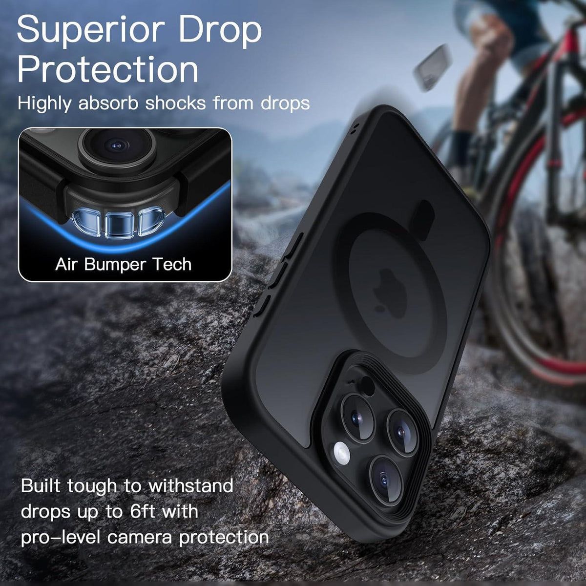 Magnetische Hülle für iPhone 16 Pro Max mit MagSafe, matt schwarz