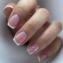 24er Set Weiß Pink Glitter Kunstnägel Aufkleben | JUSTOTRY