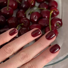 Burgundy Nägel Aufkleben Kurz Weinrot Eckig Press on Nails