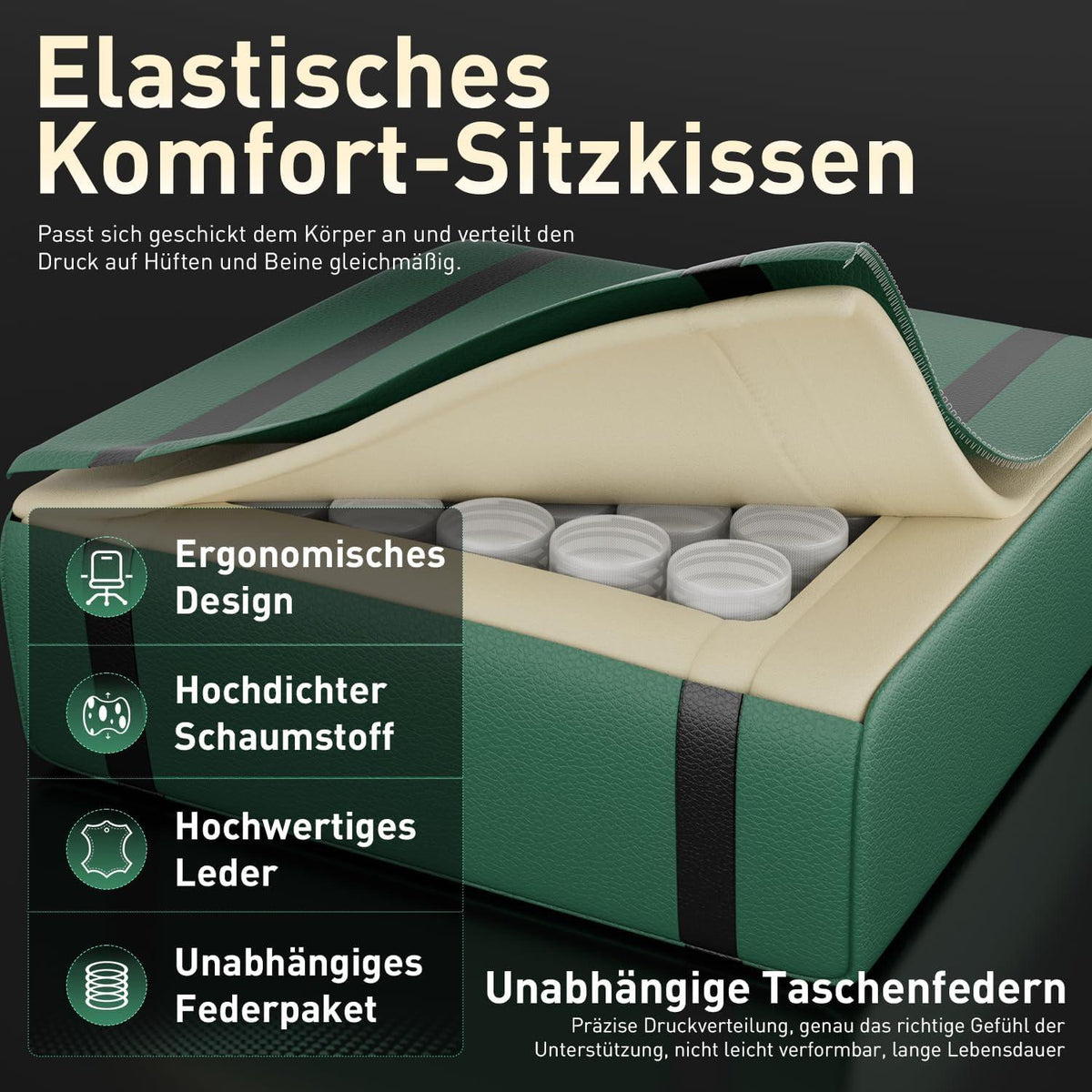 Gaming Stuhl Massagefunktion Ergonomischer Racing Sessel Fußstütze