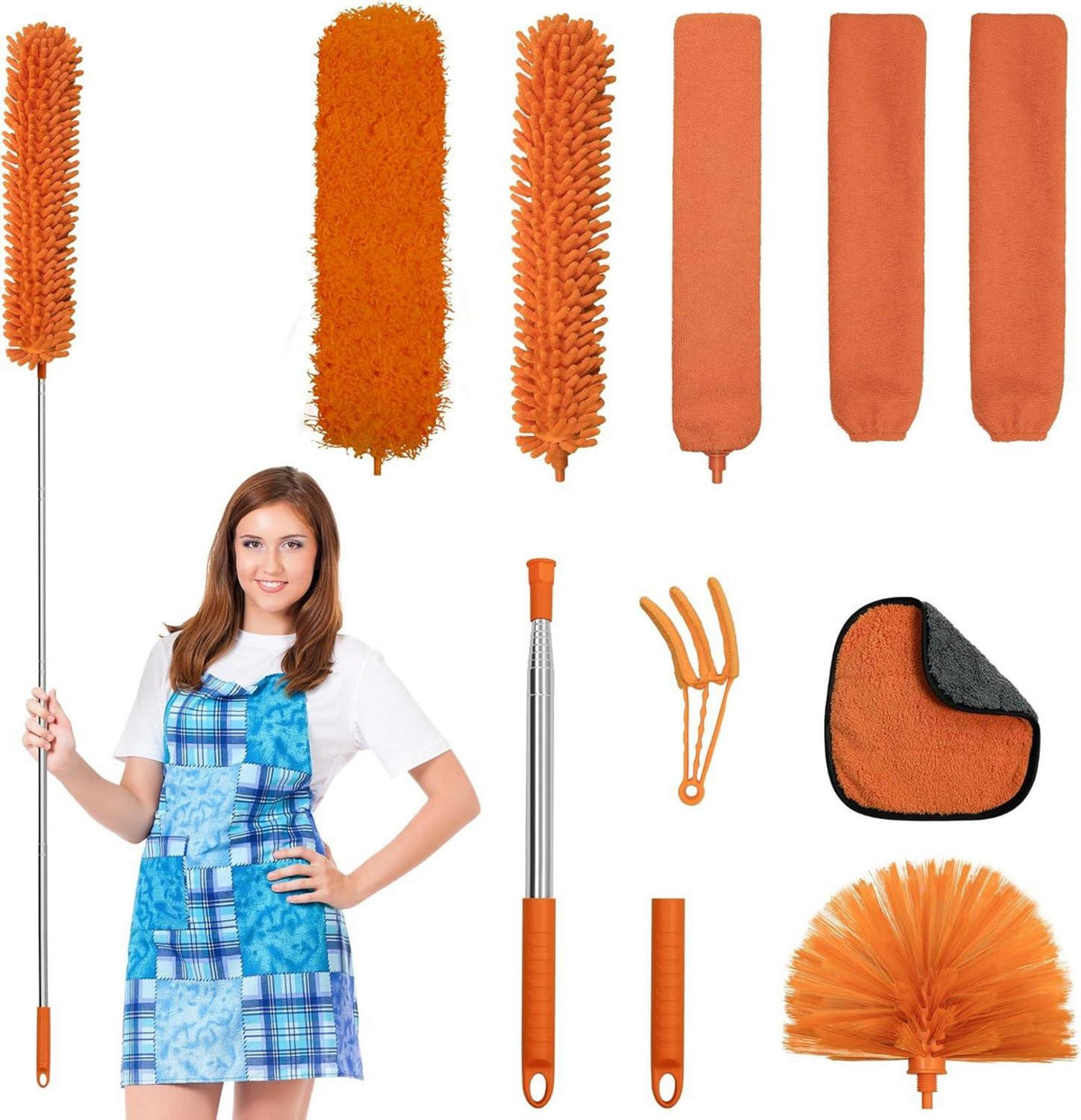 Staubwedel Teleskop Lang Ausziehbar Waschbar 8 PCS