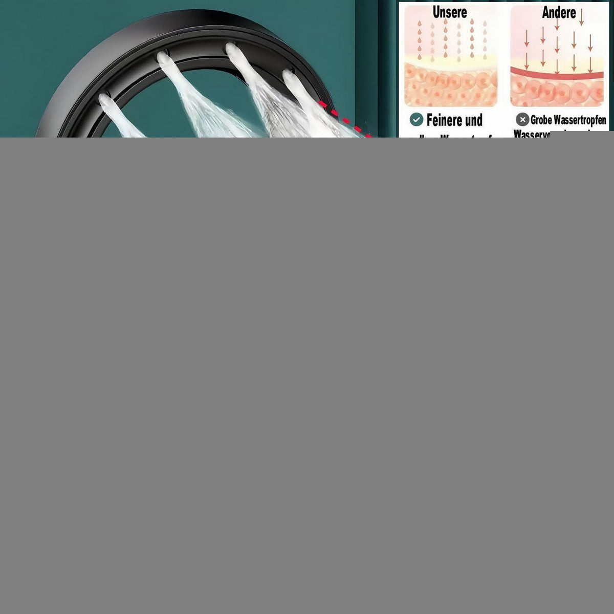 Hochdruck Duschkopf mit Wassersparfunktion & Sternring