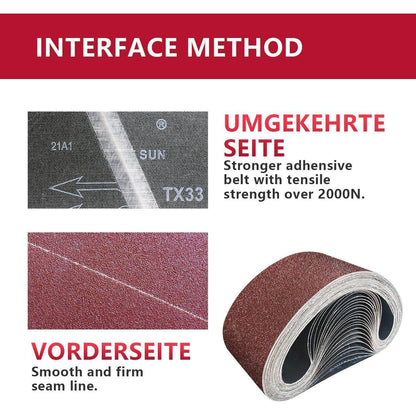 Schleifbänder 100x610mm Set 25 Stück verschiedene Körnungen