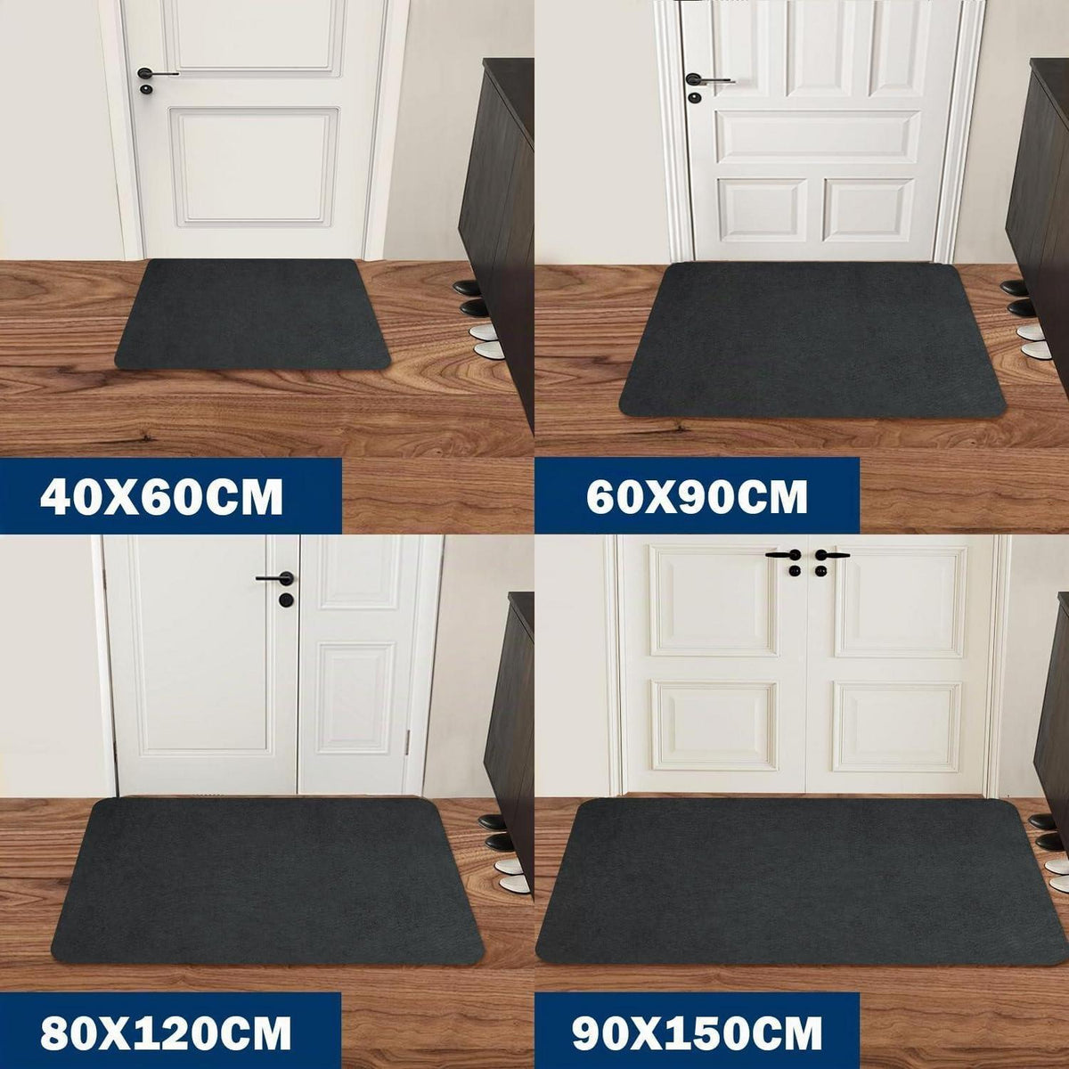 Schmutzfangmatte 90x200cm - Superdünn & Saugfähig für Innenräume