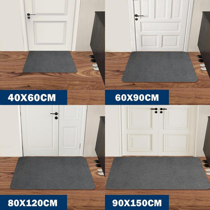 Schmutzfangmatte 90x200cm – Superdünn & Saugfähig, Hellgrau