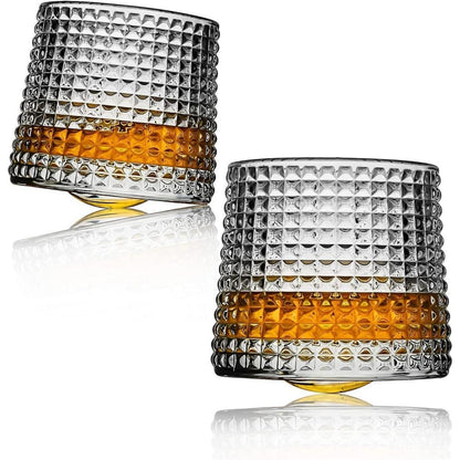Kristall Whiskygläser 2er Set 160ml drehbar, bleifrei