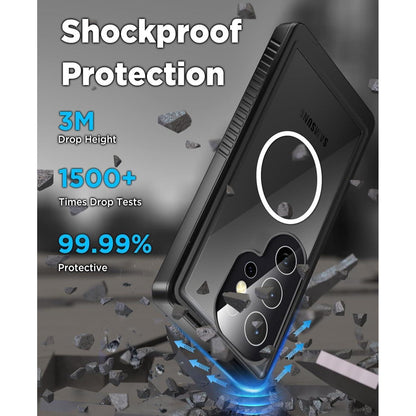 Wasserdichte Hülle für Samsung S25 Ultra mit MagSafe, Schwarz