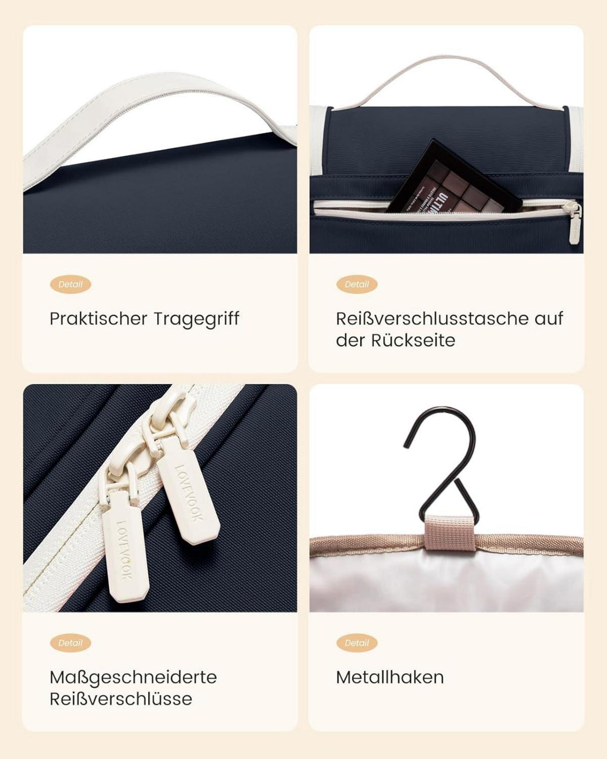 Kulturtasche Damen Herren Wasserdicht Aufhängen Groß Kosmetiktasche