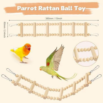 8x Vogelspielzeug Set für Sittiche & Wellensittiche