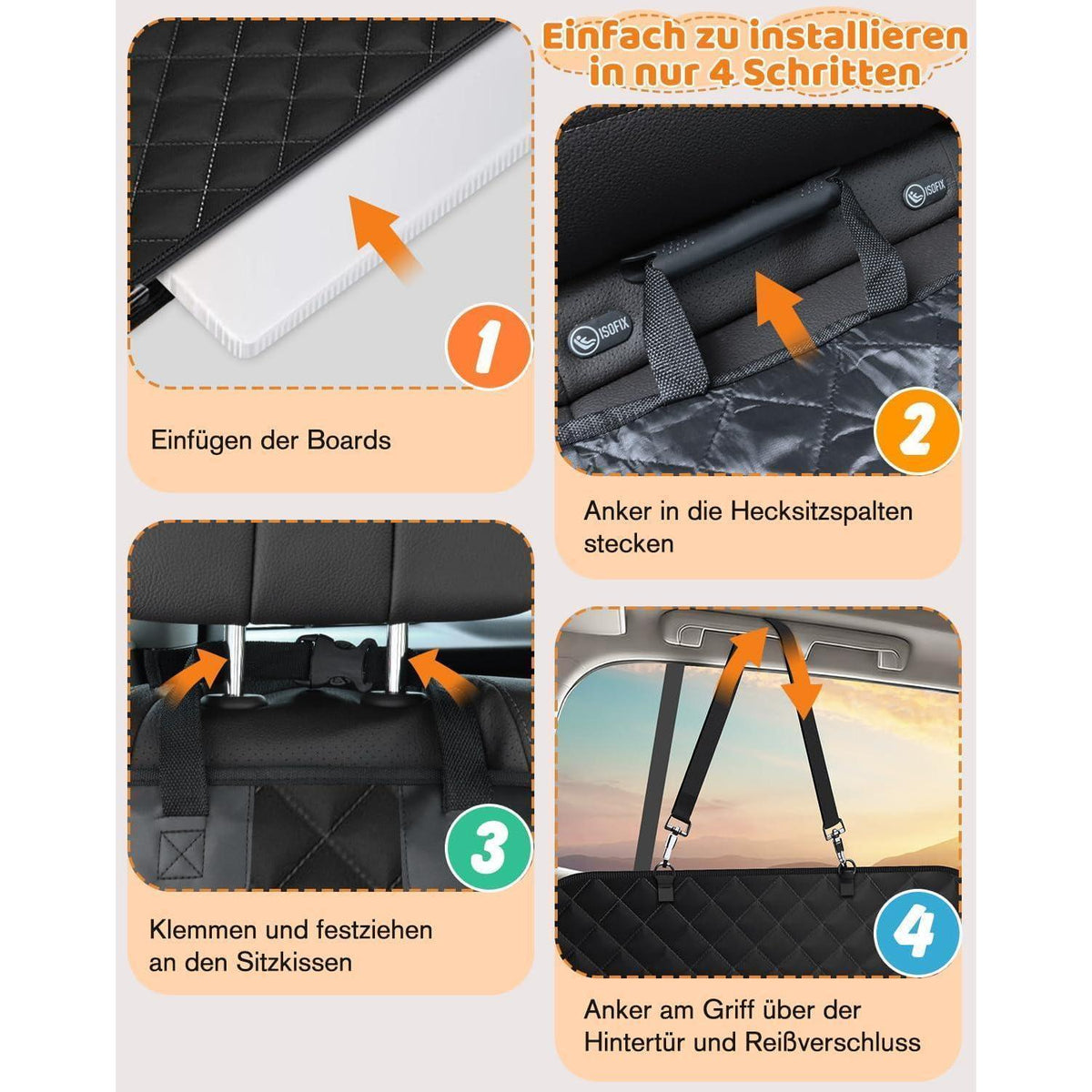 Alfheim Hundedecke Auto Rücksitzbank, Wasserdicht & Kratzfest