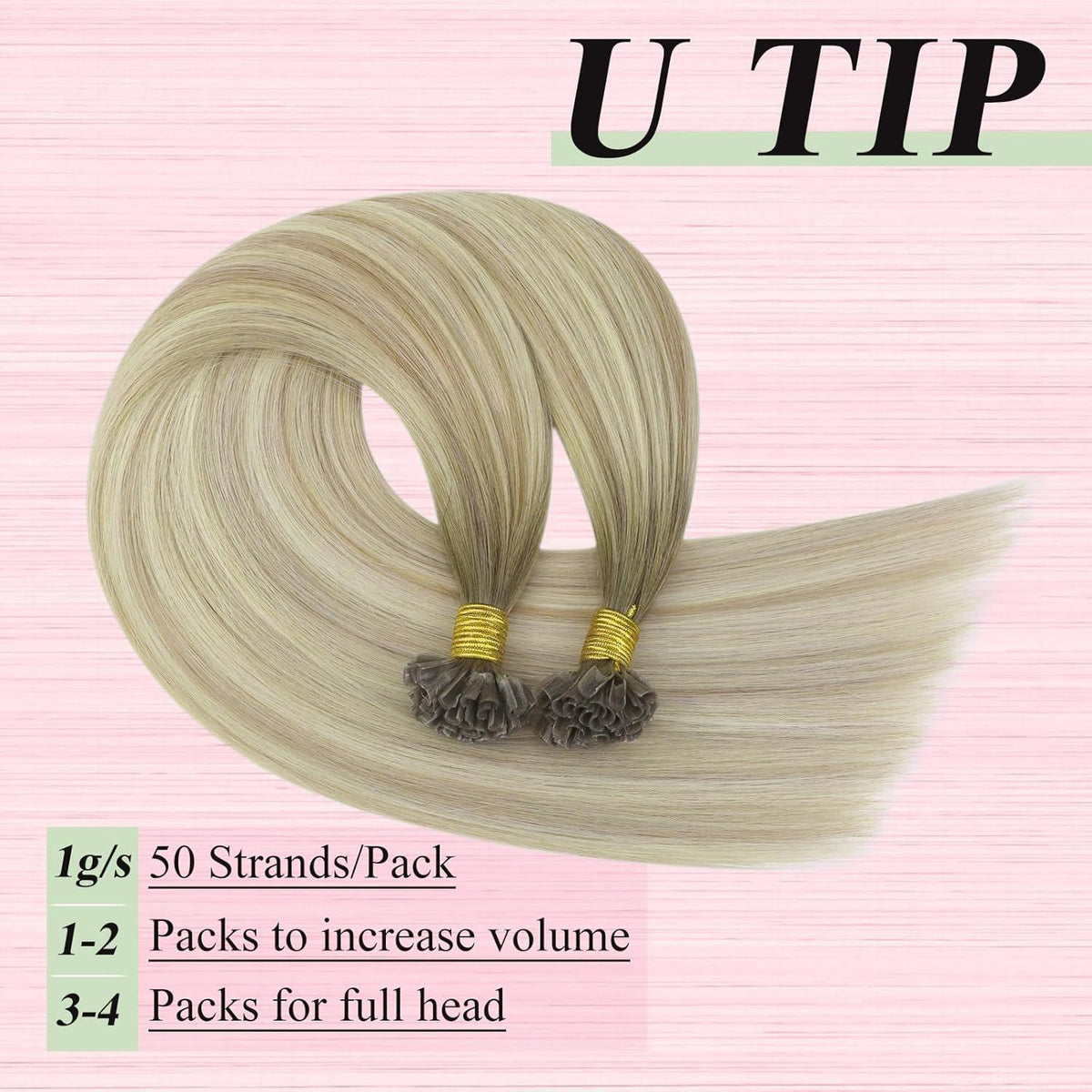 Echthaar U-Tip Extensions Blond Ombre 45cm