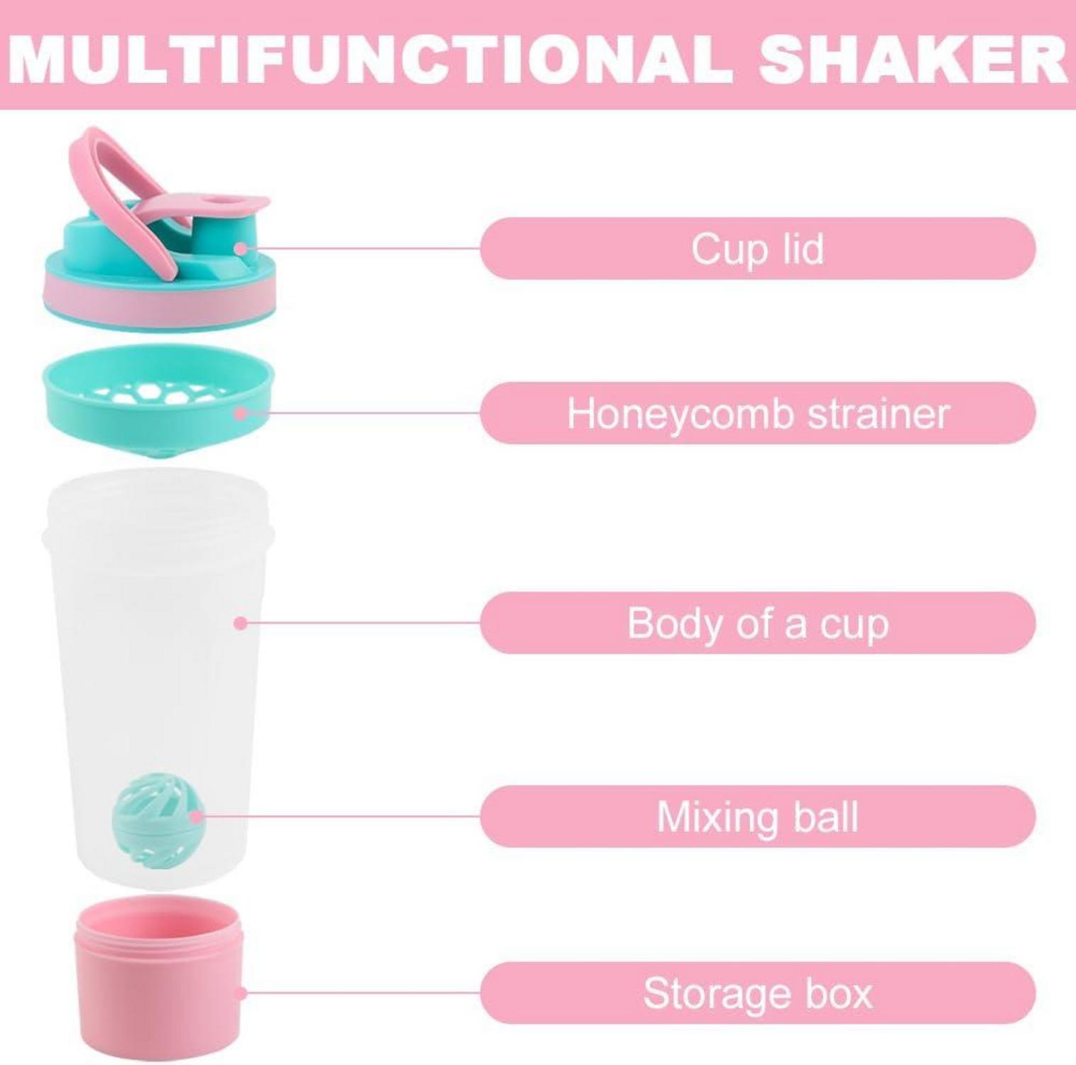 700ml Protein Shaker mit Kugel und Sieb, BPA frei