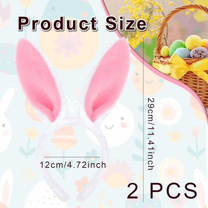 2er Pack Hasenohren Haarreif Plüsch Ostern Party Zubehör